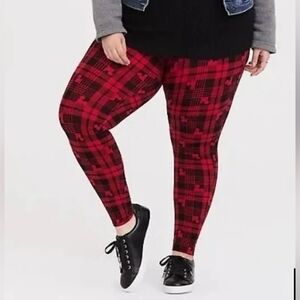 Disney Women's Red Checkered Leggings